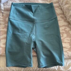 Abercrombie & Fitch Blue Bike Shorts with High-Waisted Compression Fit